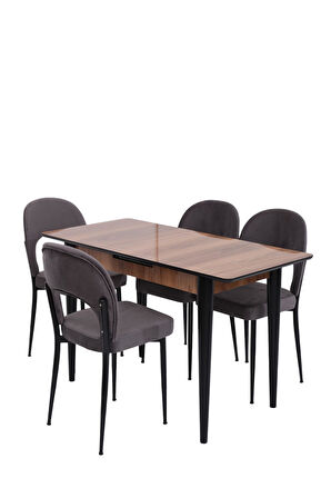 Melisa Hilal Lak Panel Açılır Mutfak Masa Sandalye Takımı 60x100