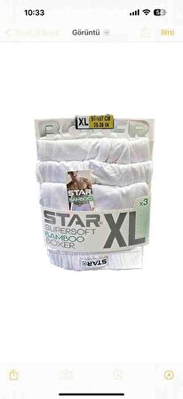 STAR 3 LÜ ERKEK PAMUK KEMER SÜPERSOFT ORGANİK BAMBU KUMAŞ  BOXER 