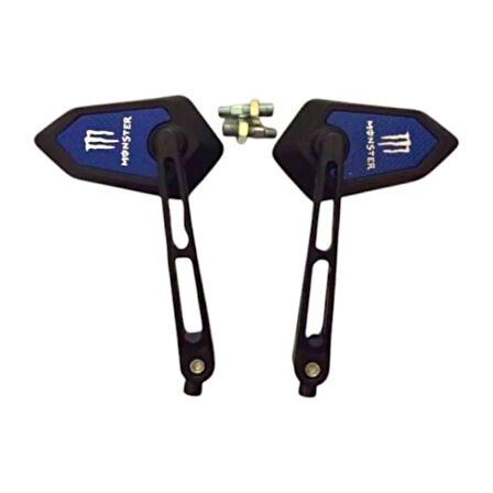 Motobir Motosiklet Ayna Universal Mavi Ayarlama Vidalı 8mm 10mm 
