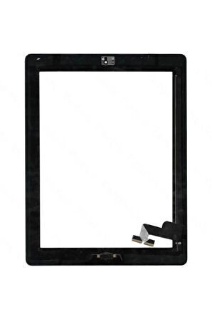Ipad 2 A1395 Uyumlu Dokunmatik Siyah Butonlu