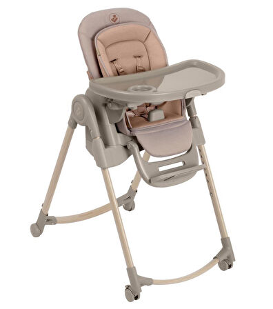 Maxi-Cosi Minla Plus 6'sı Bir Arada Ahşap Görünümlü 4 Tekerlekli Mama Sandalyesi Elegance Terra