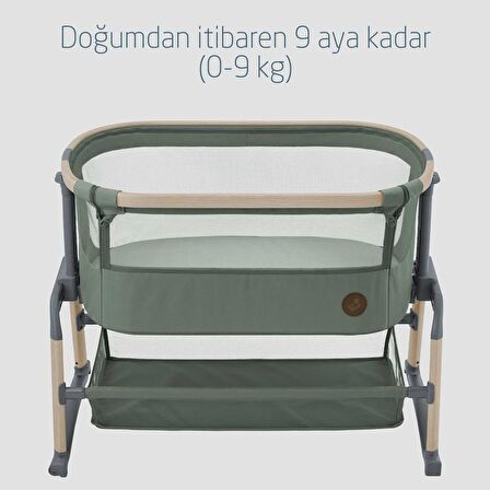 Maxi-Cosi Iora Air Sallanabilen Ahşap Görünümlü Anne Yanı Beşik Beyond Green