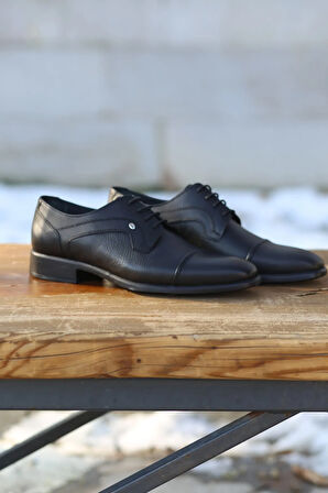 Erkek Mevsimlik Klasik Kundura Hakiki Deri  Kauççuk Taban Bağlı