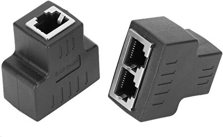 Eternet internet Çoğaltıcı RJ45 Adaptörü 1 ila 2 Ethernet RJ45 Çoğaltıcı  Cat7 Cat6 Cat5e