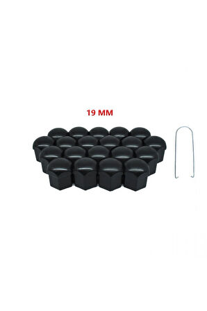 Viteksa Bijon Kapağı Düz 19mm Siyah 20li Set