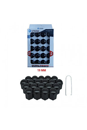 Viteksa Bijon Kapağı Düz 19mm Siyah 20li Set