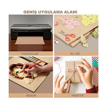 A4 Kraft Kağıt 80 Gr 50 Adet Artlantis Kraft Saman Kağıt 50 Adet