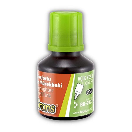 Fosforlu Kalem Mürekkebi Yeşil 30 ml 1 Adet Brons İşaret Kalemi Mürekkebi 1 Adet