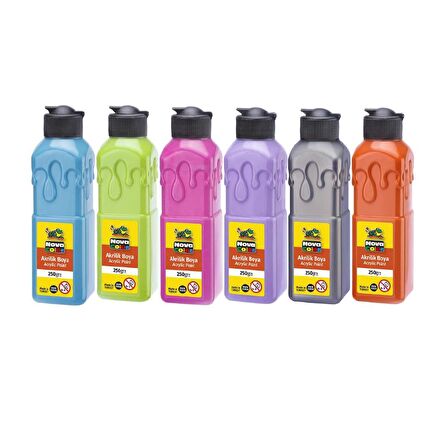 Akrilik Boya 250 Ml 6 Ara Renk 1 Paket Nova Color Akrilik Boyalar 250 Ml 6 lı