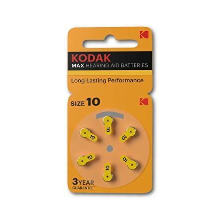 P 10 İşitme Cihaz Pili No 10 6'lı 1 Paket Kodak Kulak Cihazı Pili 6'lı 1 Paket