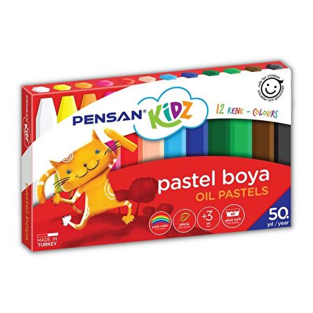 Pastel Boya 12 li Karton Kutu 1 Adet Pensan 12 Renk Pastel Boya 1 Adet