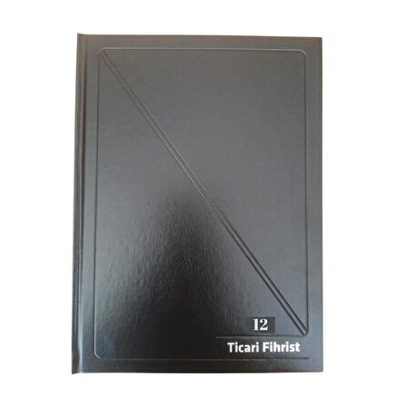 Fihrist Ticari 12'li 20x28 Siyah Cilt Bezli 1 Adet Artlantis Ticari Firhist Siyah 20*28