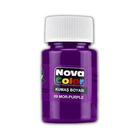 Mor Kumaş Boyası Tişört Çanta Tekstil Boyası 30 ml 1 Adet Nova Color Kumaş Boyası Mor 1 Adet