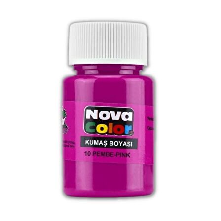 Pembe Kumaş Boyası Tişört Çanta Tekstil Boyası 30 ml 1 Adet Nova Color Kumaş Boyası Pembe 1 Adet