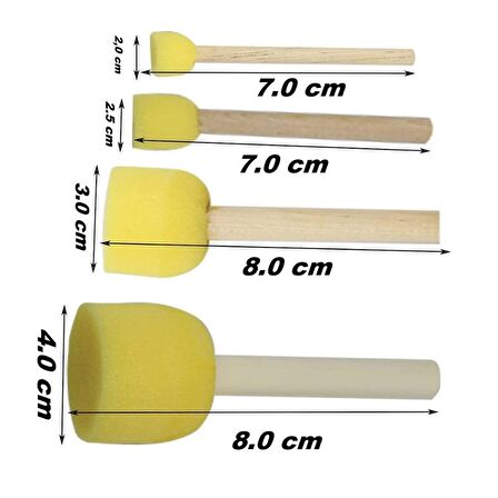 Ponpon Tampon Sünger Fırça Seti 4 Lü 1 Paket Artlantis Sünger Tampon 4 lü 1 Paket