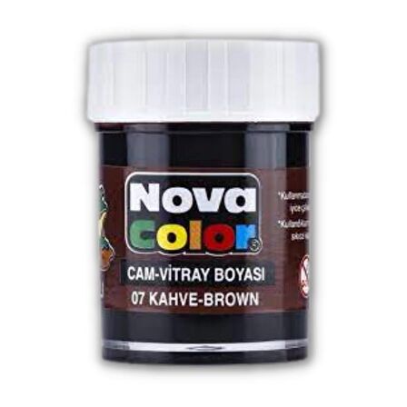 Cam Boyası Vitray Boyası 25 ml 1 Adet Nova Color Su Bazlı Renkli Cam Vitray Boyası 1 Adet 25 ml