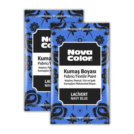 Lacivert Kumaş Boyası Toz 12 gr 1 Adet Nova Color Toz Kumaş Boyası Lacivert Kot Pantalon Gömlek Tişört Tekstil Kumaş Boyası 1 Adet