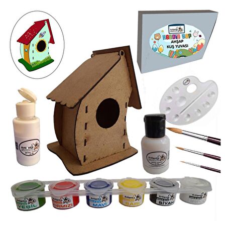 Kuş Evi Ahşap Boyama Seti 1 Paket Arlantis Kendin Yap Kuş Evi Bahçe Dekoru Boyanabilir 1 Paket