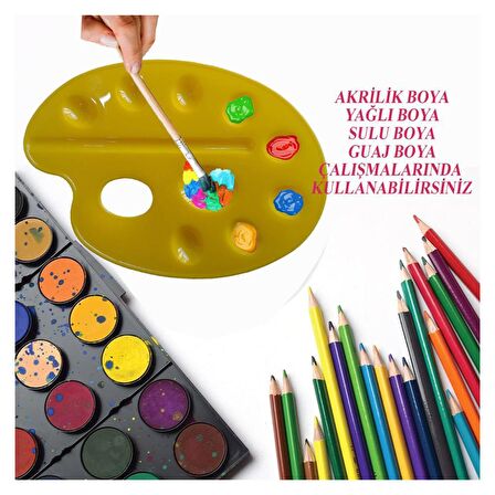 Büyük Resim Paleti Sarı Plastik 1 Adet Artlantis Sarı Resim Palet Büyük 1 Adet