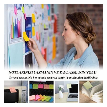 Yapışkanlı Postit 5 Renk 75x75 mm 1 Paket Artlantis Yapışkanlı Not Kağıdı 5 li 1 Paket