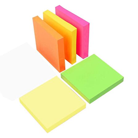 Yapışkanlı Postit 5 Renk 75x75 mm 1 Paket Artlantis Yapışkanlı Not Kağıdı 5 li 1 Paket