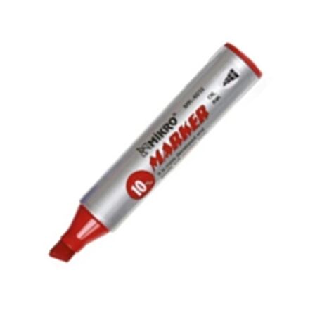 Kırmızı Permanent Markör Marker Kesik Uçlu Koli Kalemi Kırmızı 10 mm Mr-6010 6 Adet