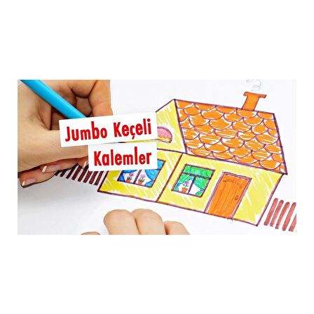 Jumbo Keçeli Kalem 12 Renk Prit 12 li Keçeli Kalem Jumbo 1 Paket