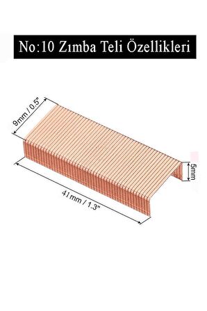 Zımba Teli Küçük No:10 1000 li Bakır Sarı 1 Paket Küçük Zımba Teli 15 Yaprak Zımbalama Kapasiteli Büro Ofis Okul