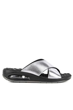 Muya 32234 Antares Çapraz Bant Metalik Kadın Terlik