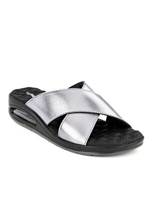 Muya 32234 Antares Çapraz Bant Metalik Kadın Terlik