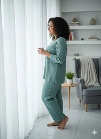 KADIN YEŞİL PUMPKİN PİJAMA TAKIMI