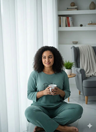 KADIN YEŞİL PUMPKİN PİJAMA TAKIMI