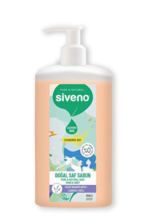 Siveno %100 Doğal Sıvı Kastil Sabun Lavanta Yağlı Cildi Rahatlatıcı Nemlendirici Arındırıcı Bitkisel Vegan 1000 ml