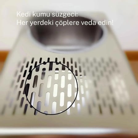 Monozone Büyük Boy Çelik Kedi Kum Kabı Kapalı Sıçrama Önleme Metal Kedi Tuvaleti Paslanmaz Kedi Yatağı
