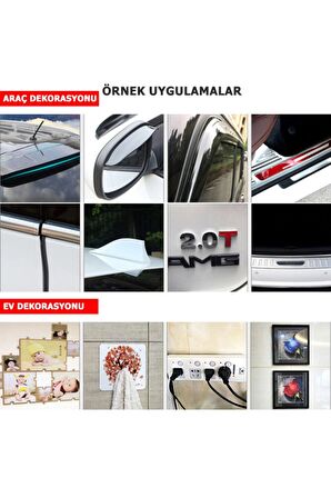 15 Metre 10mm Çift Taraflı Slikon Bant Ultra Güçlü Dayanıklı Şeffaf