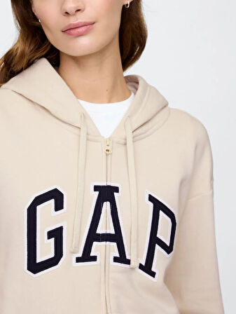 Gap V-Gap Logo Fleece Herıtage Fz Hd 678782 Hoodie Kapüşonlu Fermuarlı Kadın Sweatshirt