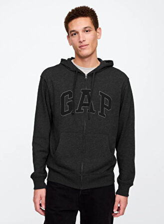 Gap V-Frch Ft Herıtage Logo Po Fz - 868454012 Erkek Kapüşonlu Fermuarlı Sweatshirt