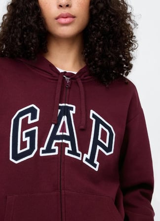 Gap V-Gap Logo Fleece Herıtage Fz Hd 678782 Hoodie Kapüşonlu Fermuarlı Kadın Sweatshirt