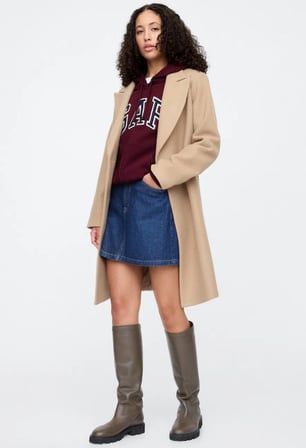 Gap V-Gap Logo Fleece Herıtage Fz Hd 678782 Hoodie Kapüşonlu Fermuarlı Kadın Sweatshirt