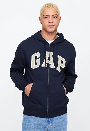 Gap V-Heritage Gap Logo Fz 851516 Erkek Kapüşonlu Fermuarlı Sweatshirt