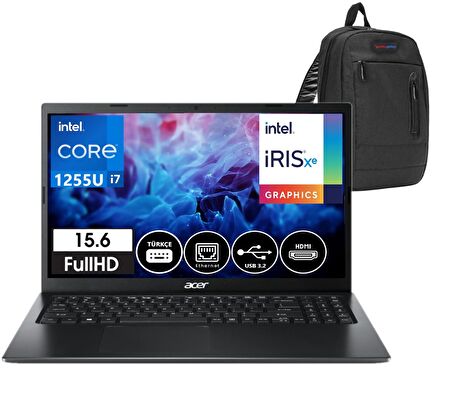 Acer EX215-55  İntel Core İ7 1255U 64gb Ram 1tb SSD Intel® Iris® Xe Graphics 15,6 İnç FHD Windows11Home Taşınabilir Bilgisayar NXEGYEY00417+WeblegelsinÇanta