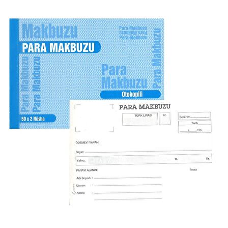 Para Makbuzu Otokopili A5 14x19 2-50 Gürmat Para Makbuzu Makbuzu Kendinden Karbonlu 50 Sayfa 1 Adet