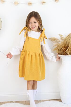 Fitilli Kadife Elbise İkili Takım