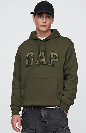 Gap Relaxed Gap Logo Camo Fıll 799757 Erkek Kapüşonlu Sweatshirt