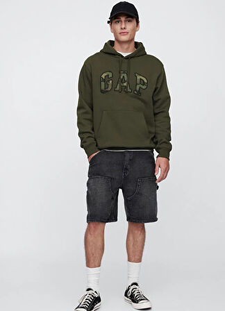 Gap Relaxed Gap Logo Camo Fıll 799757 Erkek Kapüşonlu Sweatshirt