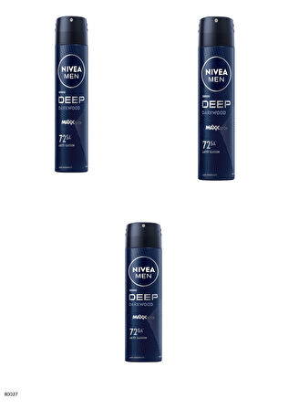 80027 NIVEA MEN DEEP DARKWOOD SPREY  3 ADET