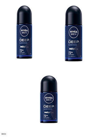 80031 NIVEA MEN DEEP DARKWOOD ROLL-ON  3 ADET