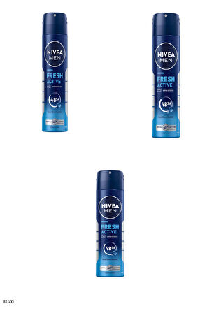 81600 NIVEA MEN Fresh Active Sprey  3 ADET