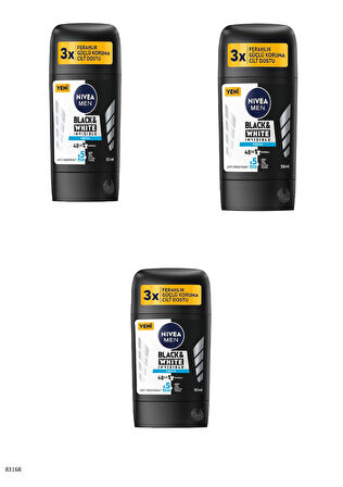 83168 NIVEA MEN BLACK & WHITE FRESH STICK  3 ADET