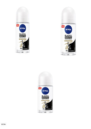 83784 NIVEA BLACK & WHITE İPEKSİ PÜRÜZSÜZLÜK ROLL-ON  3 ADET